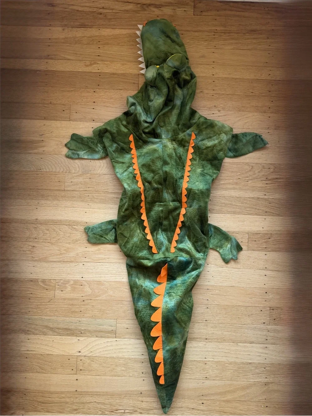 Green Dinosaur Hooded Dog Halloween Costume - Plush T-Rex Outfit